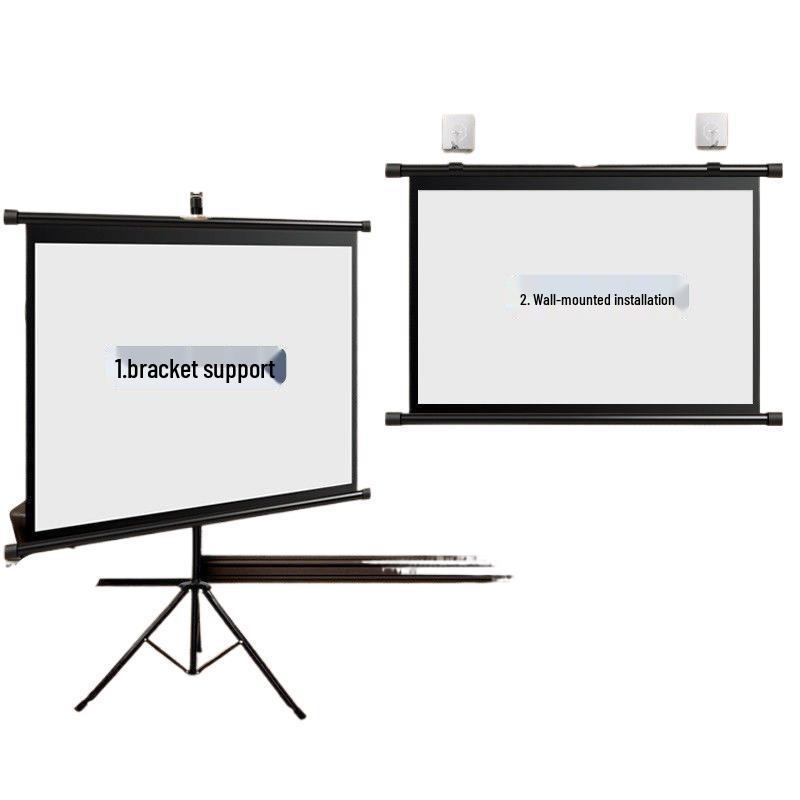 100-palcové podlahové plátno pre projektor so stojanom - Držiak bez vŕtania pre domáce použitie
