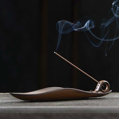 Incense Holder Vintage Censer Buddhist Temple Supplies Chinese A Leaf Boat Incense Burners