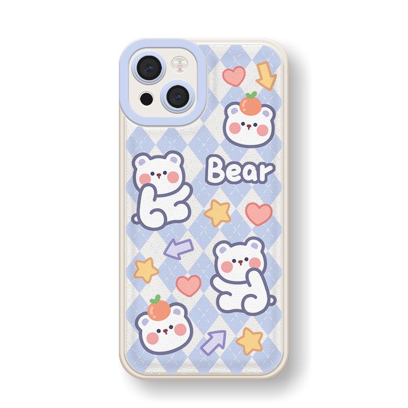 

Zhitai Leather Cartoon Bear Case for iPhone 11/12 Pro Max/13/XS/6/7/8 iPhone 13 Pro