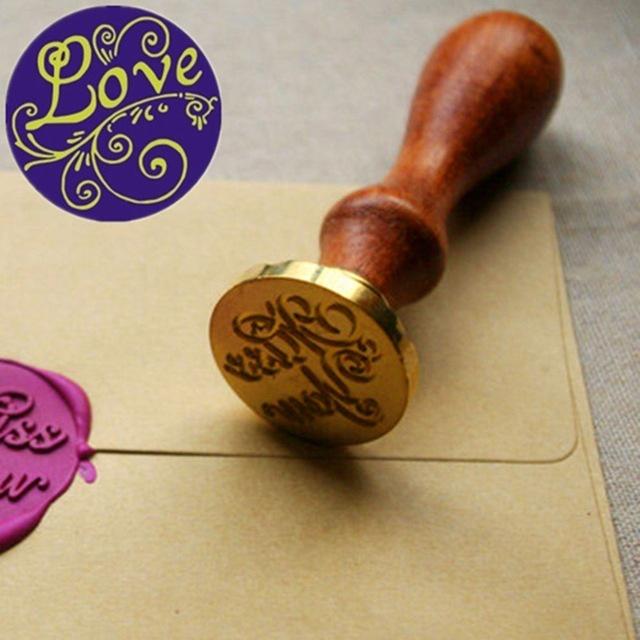 Unique Wood Handle Wax Seal Stamp Wedding Custom/Greetings Envelope Seal Scrapbooking Greetings Wax Seal Stamps