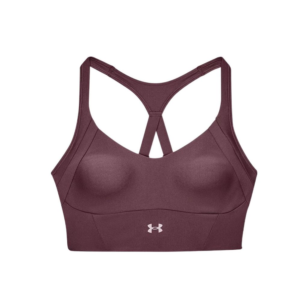 Under Armour Infinity Rib Solid Training Mid-Intensity Sports Bra Women Underwear Purple 1365772-566