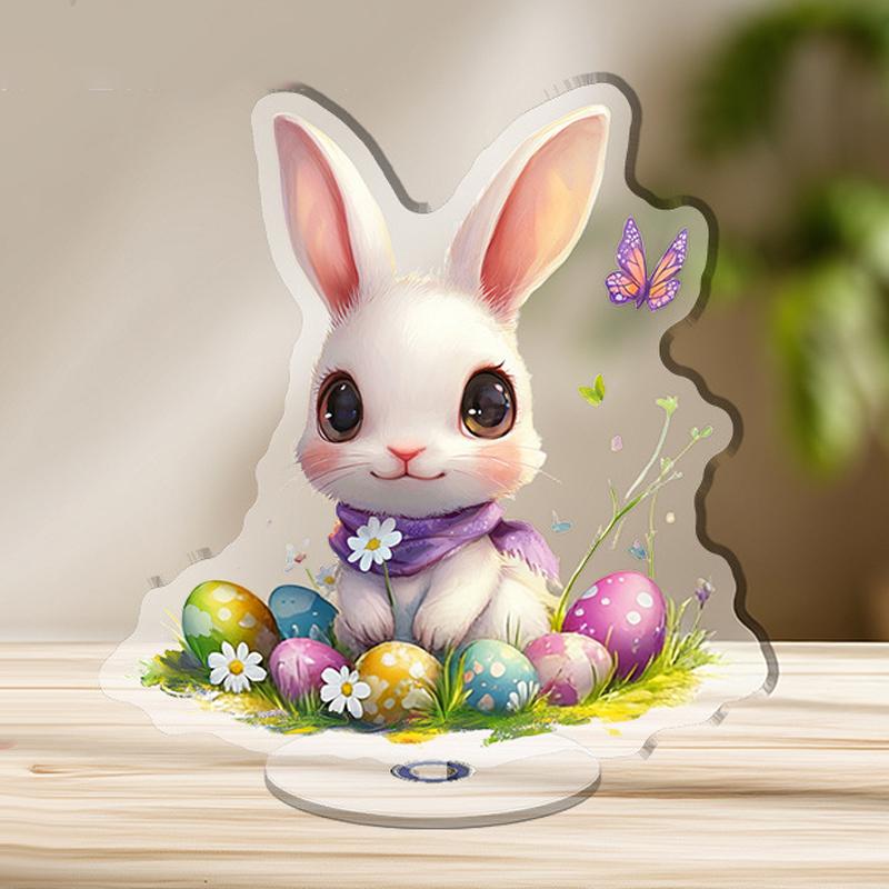 Acrylic Standee Cute Bunny Easter Home Decoration 2D Flat Easter Ornament one size