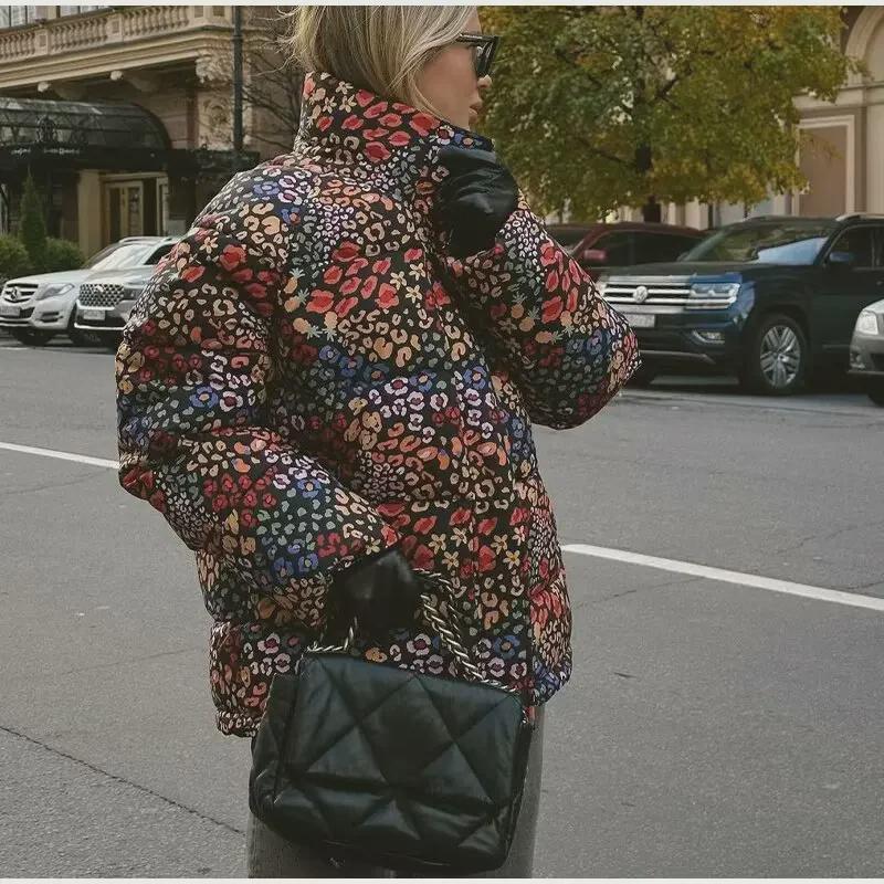 2024 Autumn/Winter European & American Women's Casual Printed Cotton Jacket