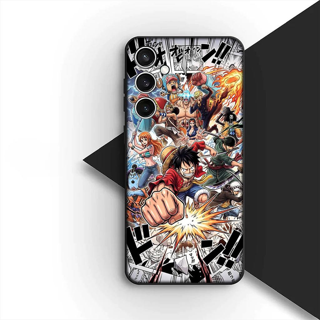 For Samsung Galaxy S24 S25 S23 FE Ultra Plus S7 Edge S25+ S23+ A56 5G Phone Cover Soft Case Nami One Pieces Luffy Roronoa Zoro