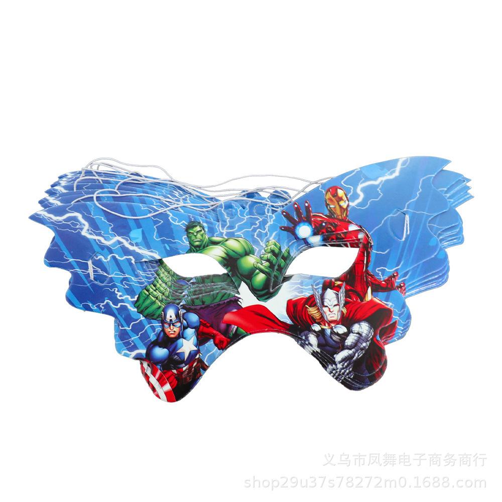 Cartoon Avengers Theme Children'S Birthday Party Ornaments Invitation Cami Flower Box Paper Hat Paper Towel Flag