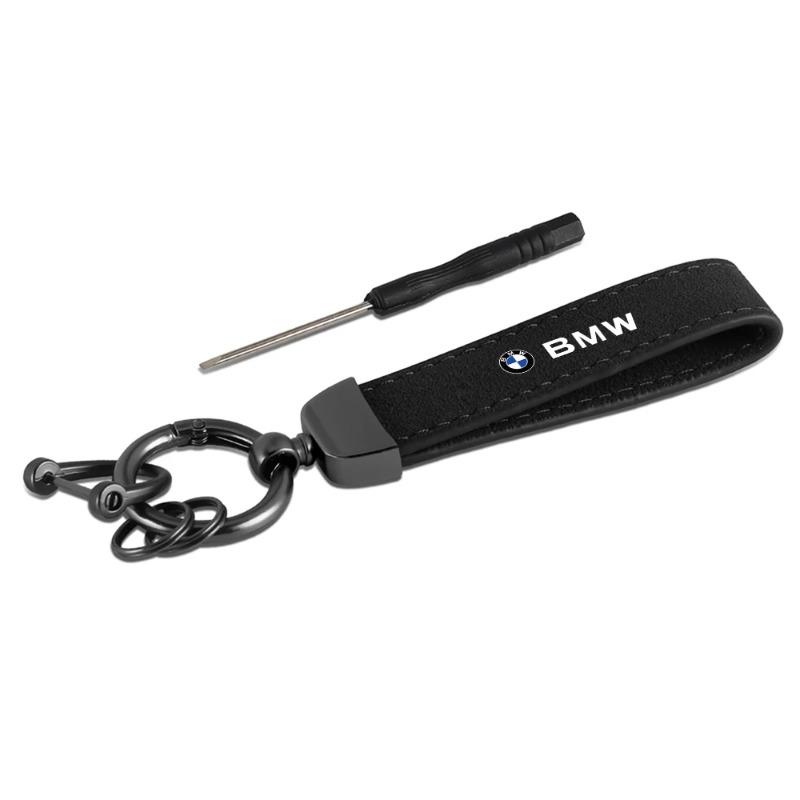 

1PC Simple PU Leather Keychain Women Men Car Key Ring Chain Holder Key Strap Waist Wallet Keyring Business Party Gifts For BMW M 1PC
