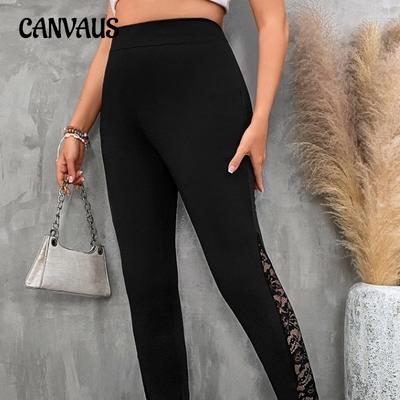 Damesbroek Grote maten Botsende skinny broek met kantsplitting