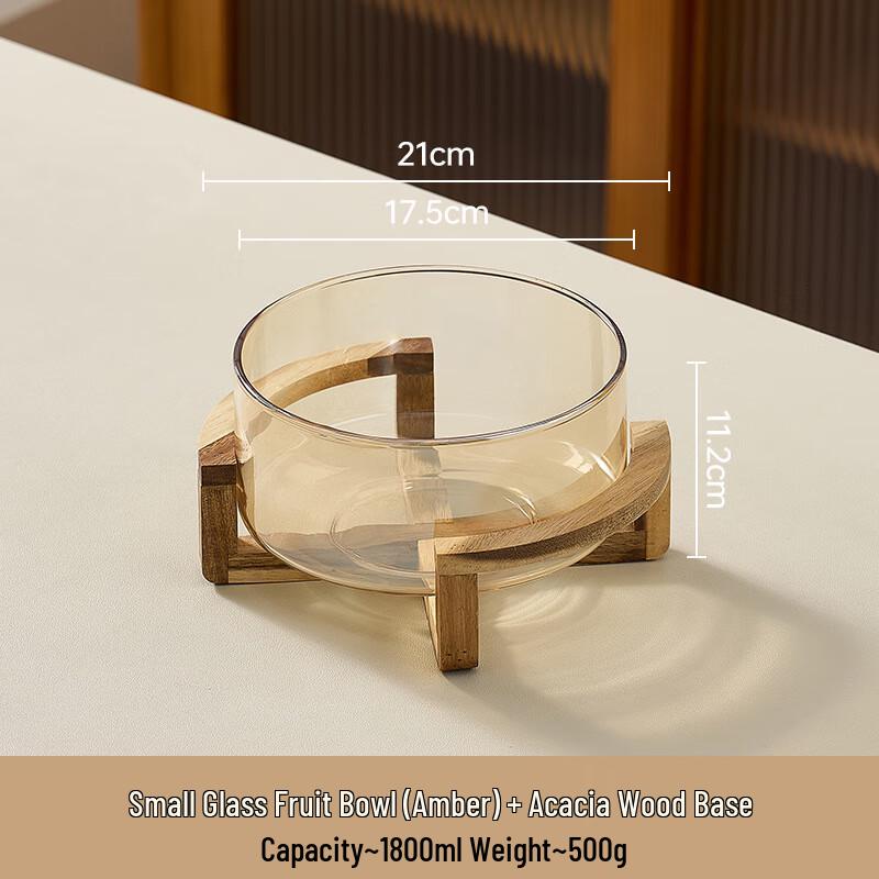 Glass Fruit Salad Bowl with Stand Small