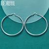 70mm Circle Earrings Silver Charm Jewelry