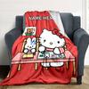 Customizable HelloKitty1 Throw Blanket – Personalized Name, All-Season Cozy Snug Blanket, Machine Washable, Personalized Blanket