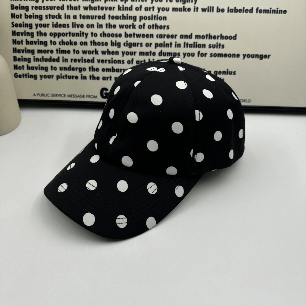 

Baseball Cap For Women With Polka Dot Pattern And Sun Protection For Summer Fashion чёрный