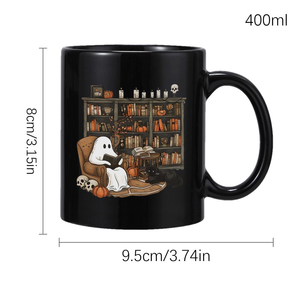 Halloween Ceramic Coffee Cup 400ml Ghost Decoration Cup Medium Capacity Spooky Tea Cup Suitable for Milk Tea and Coffee
