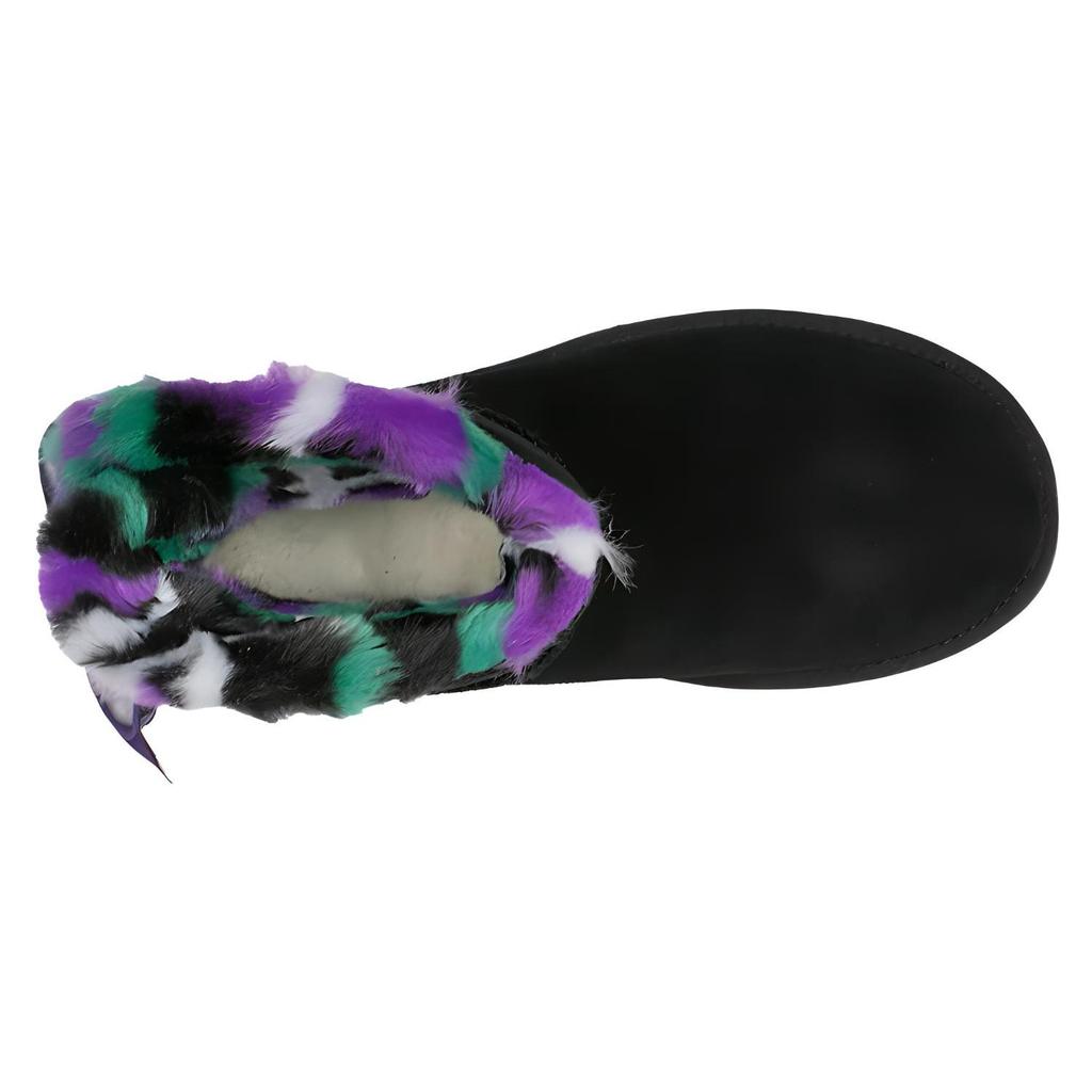 UGG Mini Bailey Bow Plaid Punk Boot 'Black Purple' Women's 1130594-BLK