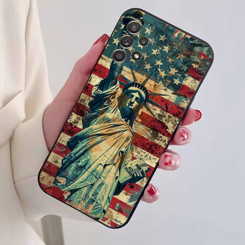 ΗΠΑ Σημαία Αμερικής Θήκη Κινητού Για Samsung S25,S24,S21,S22,S23,S30,Ultra,S20,Plus,Fe,Lite,Note,10,Μαύρο Κάλυμμα