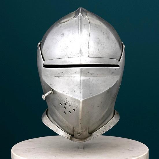 

Handcrafted 18 Gauge Steel Italian Armet Helmet SCA LARP Cosplay Armour
