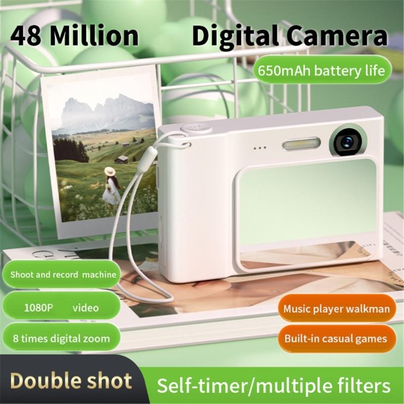 Portable Digital Camera 1080P 48MP Retro CCD Card Machine Memory Card Transmission Supported for Students Kids