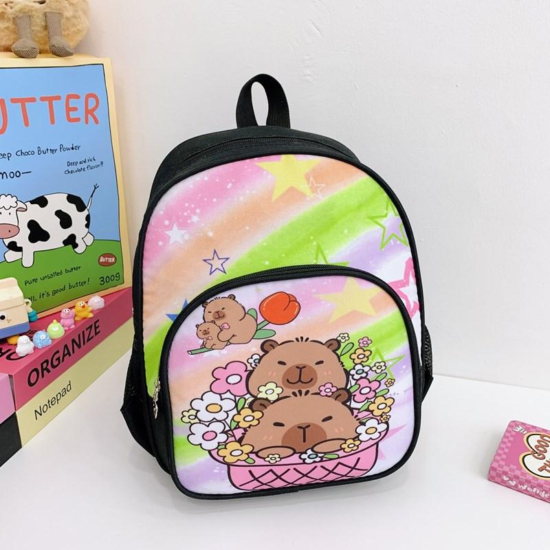 Kindergarten Primary School Students Schoolbag Cute Cute Kapibara Boys And Girls Backpack Large Capacity Children'S Backpack Tide