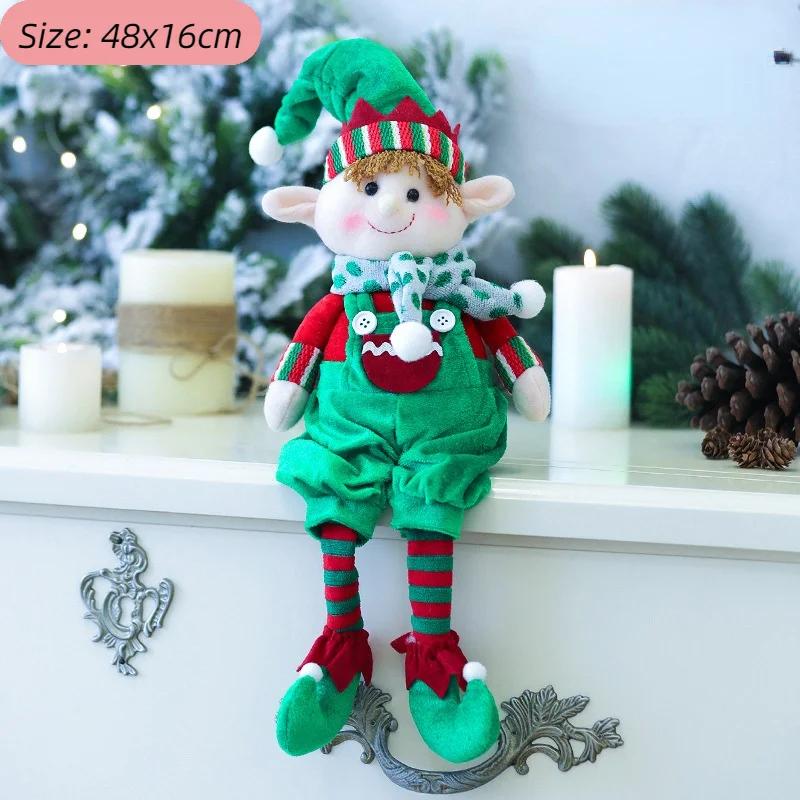 Male and Female Elf Toy Dolls for Home Decoration Christmas Atmosphere Decoration Fabric Plush Legs Elf Doll Accessories