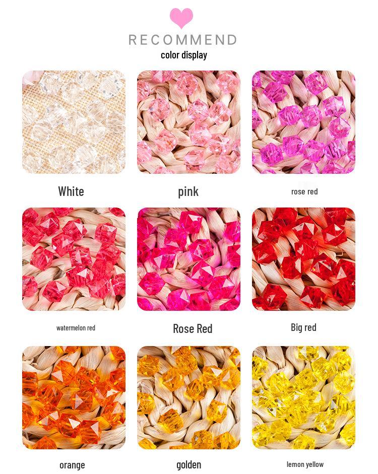 8-12mm Transparent Acrylic Square Loose Beads for DIY Beading Crafts