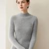 Women's Slim Fit Ribbed Cashmere Sweater - Half-High Neck