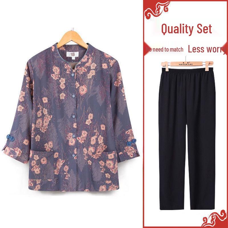 Omas Frühlings- und Herbst-Siebenarm-Outfit für Senioren