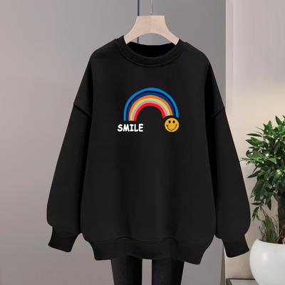 Autumn and Winter Loose Niche Long-sleeved Design Couple Hatless Fleece Thickened Jacket American Crew Neck Sweater Women