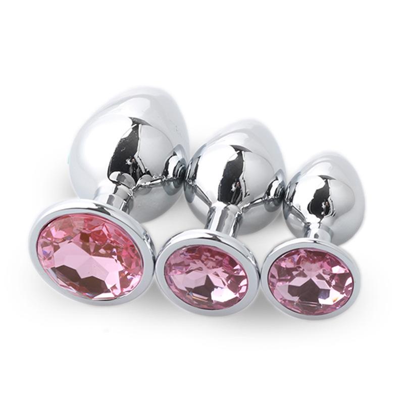3 Pcs/set Metal Anal Plug Butt Plug Sex Toys Butt Toys For Women/Men/Couples Adults Game Masturbator Anal S/M/L Diamond Sex Shop