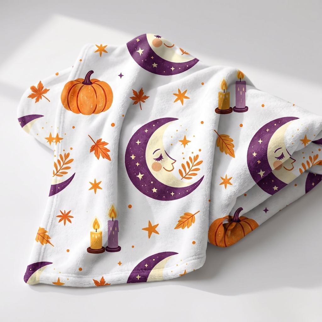 Halloween Flannel Blanket Cozy Throw for Couch and Bed