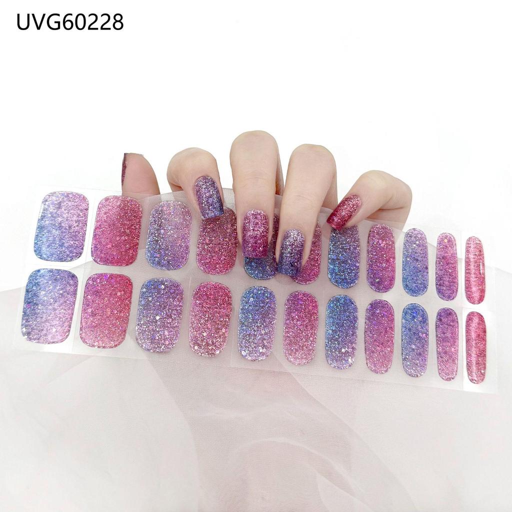 Transparent Nude UV Gel Nail Art Stickers: Semi-Cured, Semi-Baked Manicure Sheets