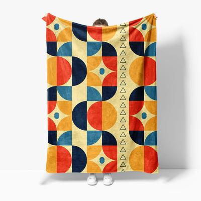Geometrische Muster Decke Sofa Bett Überwurf Kissenbezug Dekorative Decke für Wohnzimmer Schlafzimmer Kinder Jugendliche