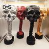 Skull Planter with Spine Stand Realistic Resin Skull Flower Pot Gothic Home Decoration Halloween Candy Bowl for Home Office Decor