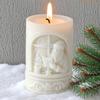 K1AE Detailed Santa Relief Cylinder Mould Heat Resistant Silicone Crafting Too