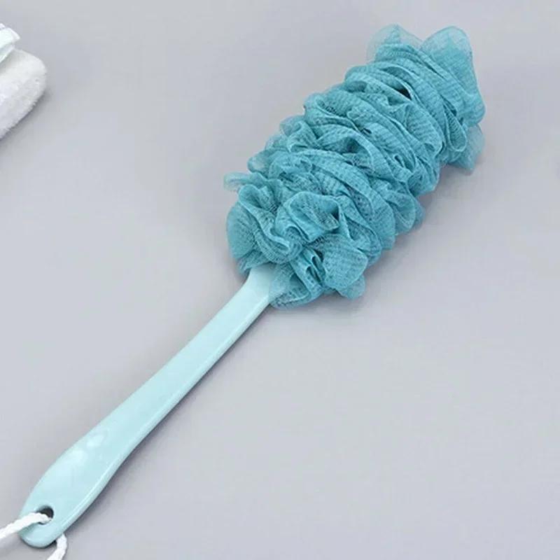 Long Handle Bath Back Scrubber - Soft Mesh Shower Pouf with Handle for Body Cleaning And Self-Cleaning Soft Bath Brush Back