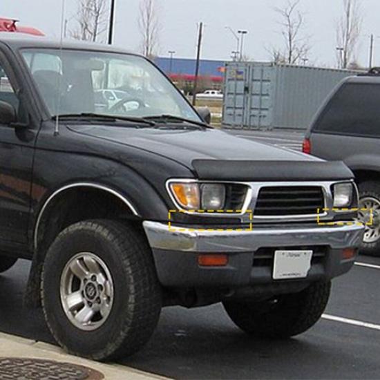 LH+RH Front Grille Headlight Filler Molding Trim Panel For 1995-97 Toyota Tacoma