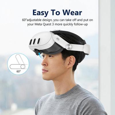 Adjustable VR Headset Head Strap For Meta Quest 3 Upgrades Elite Headband Alternative Head Strap For Meta Quest 3 VR Accessories