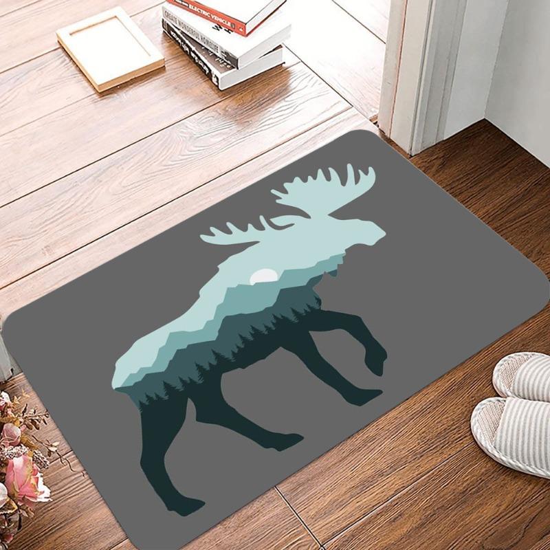 Deer Pattern Non-Slip Waterproof Doormat Easy Clean Entrance Floor Mat Home Decor Durable Minimalism So Fashion and Beautiful