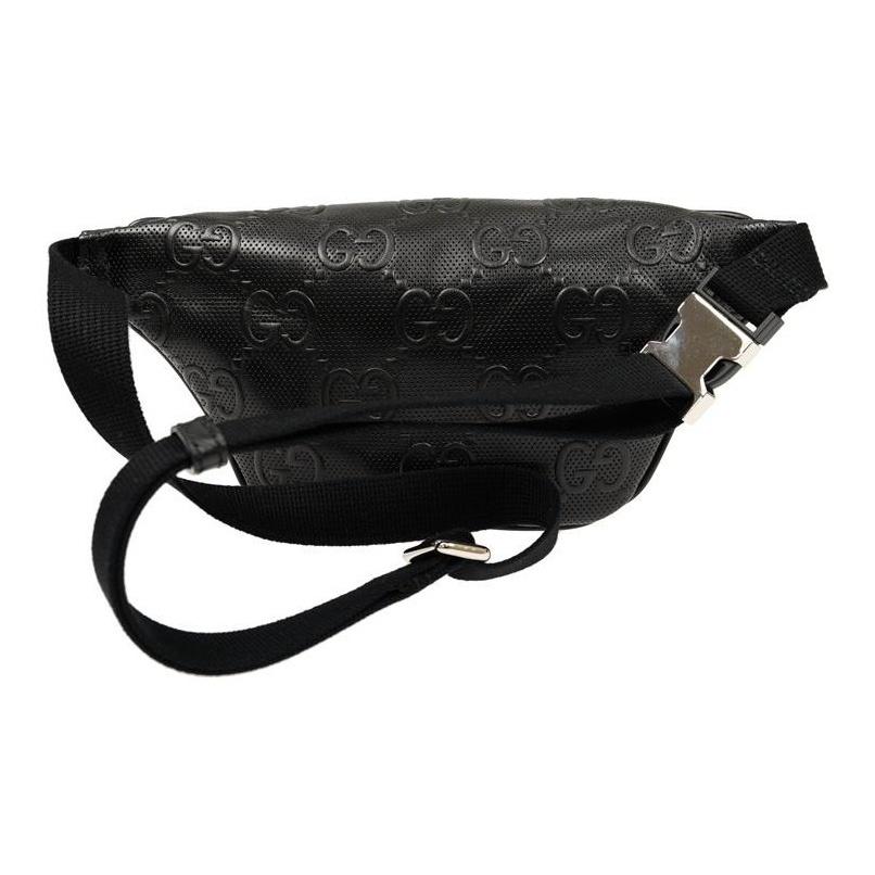 Gucci Borsa a Spalla/Crossbody in Pelle con Logo Monogramma Goffrato Borse Unisex Nero 658582-1W3CN-1000