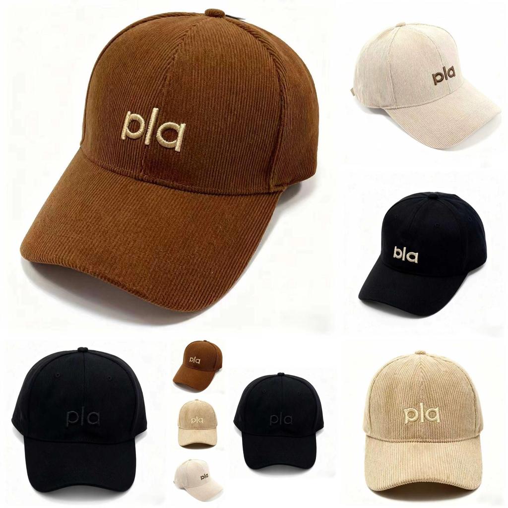 Corduroy Baseball Cap With Embroidered Letters For Sun Protection And Casual Style