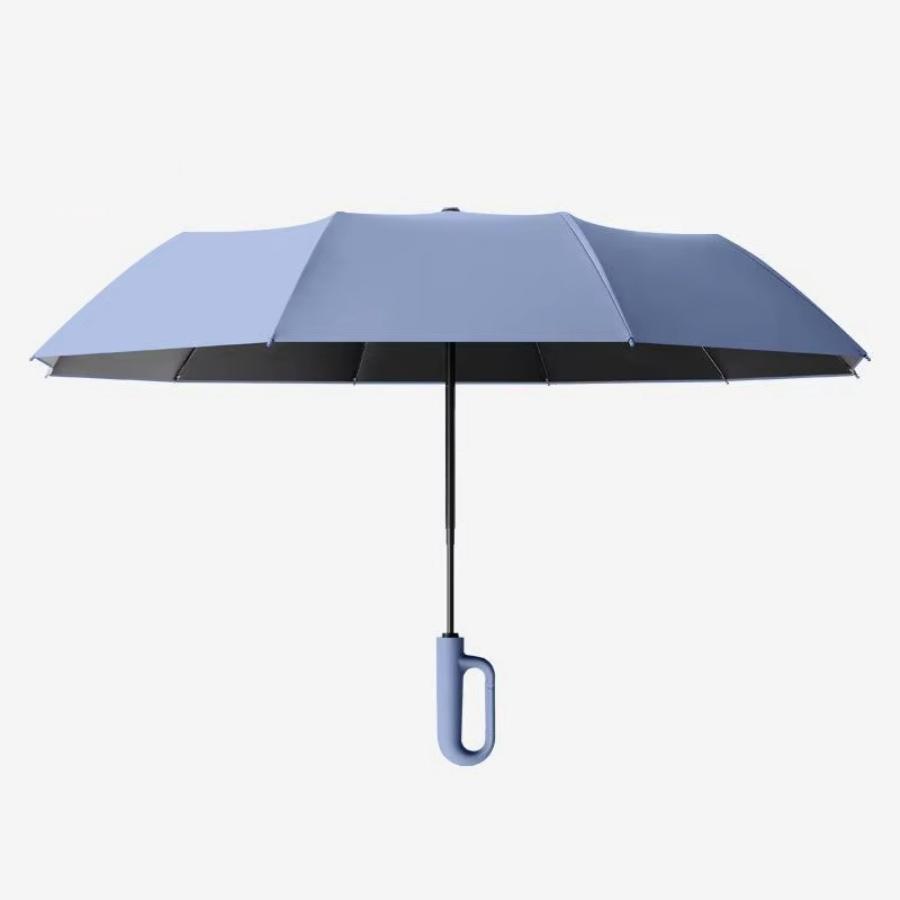 20 Bones Automatic Folding Umbrella Windproof Anti UV Protection Compact Travel Umbrella with Carabiner Handle