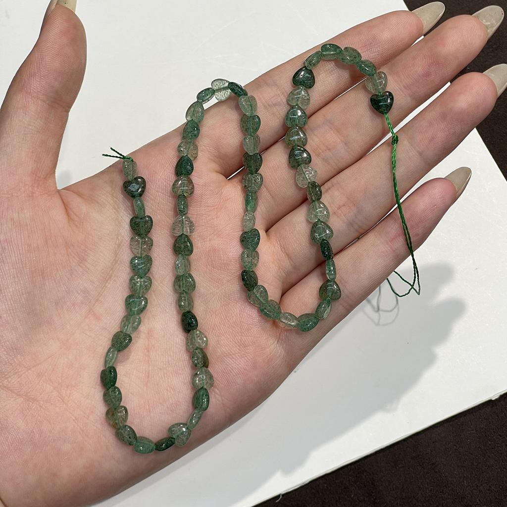 1 Strand Natural Stone Heart Beads 6.5×6.5mm, 38cm Loose Heart Beads For DIY Bracelet Necklace Jewelry Making
