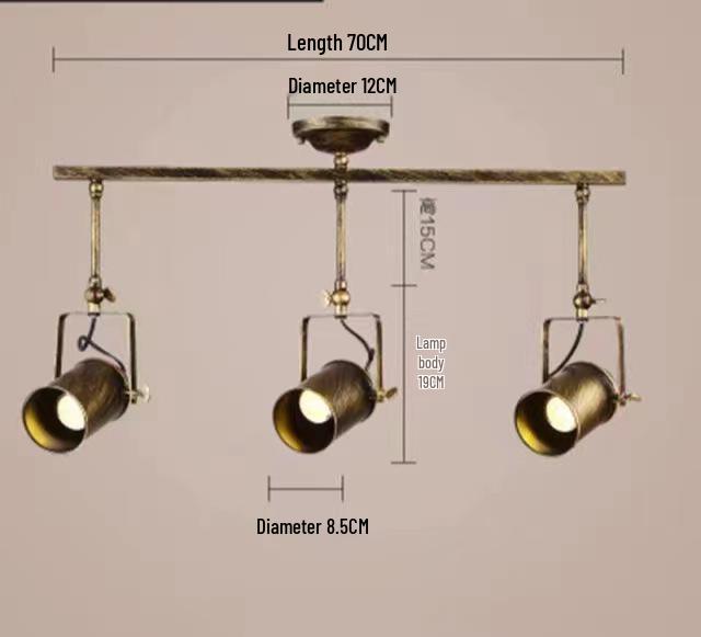 American Retro Industrial Cylinder Pendant Track Lamp