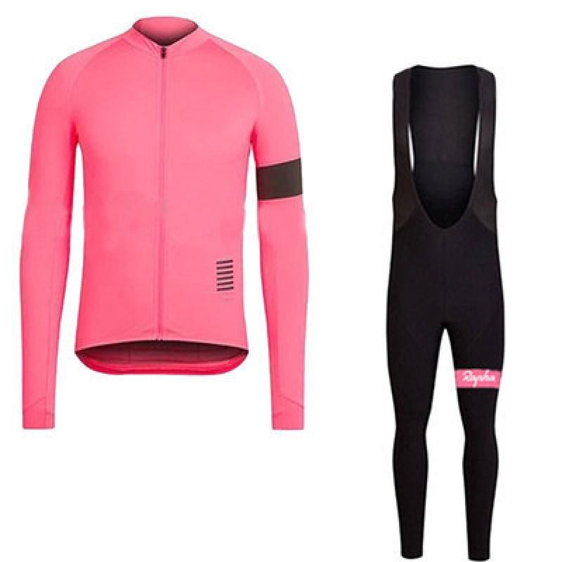 Mens Long Sleeve Cycling Jersey Bib Pants Set Breathable Quick Dry Mountain Bike Riding Outfit