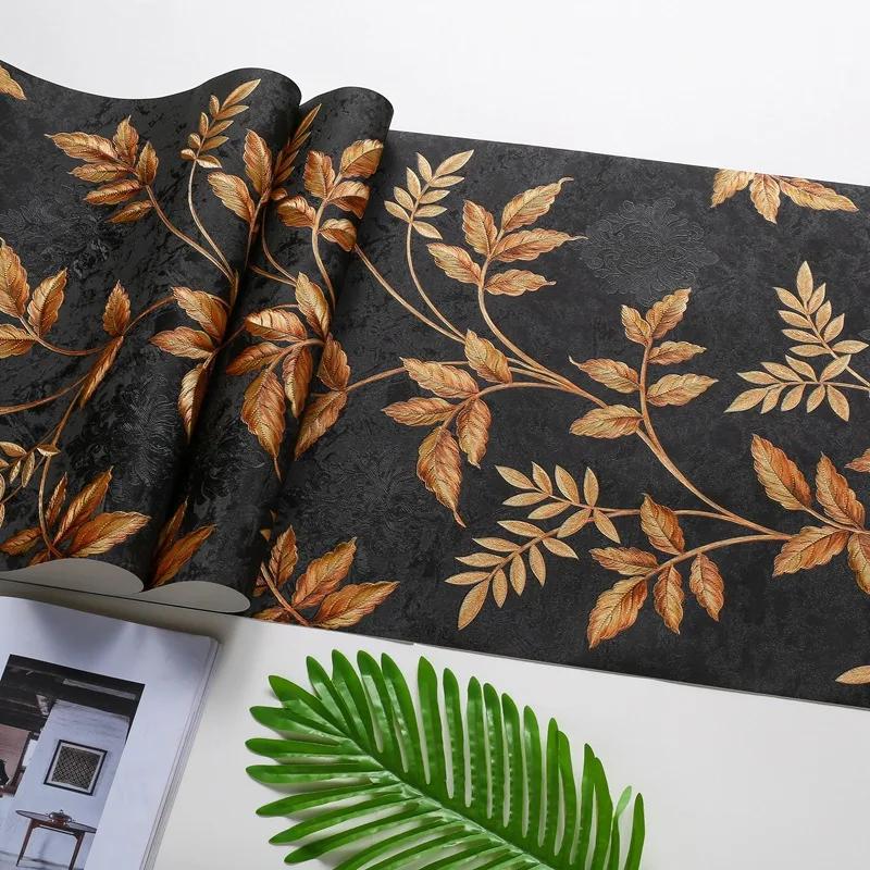 Retro Wallpaper American Pastoral Flower Wallpaper Rolls for Walls Restaurant KTV Bar Home Decor Luxury Embossed Wall Stickers