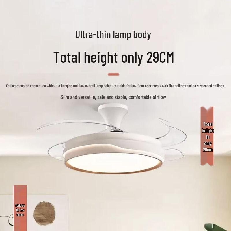 Elegant 48-inch Invisible Blade Ceiling Fan Light
