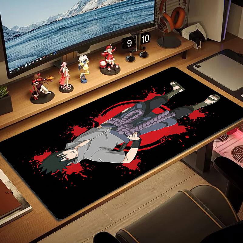 Sasuke Naruto Mouse Pad, Large Gaming Desk Mat, Non-slip XXL Mousepad for Laptop & Tablet, Mini PC Playmat with Stitched Edges