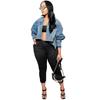 Y2K Style Irregular Denim Jacket - European & American Fashion Women's Clothing HR23091