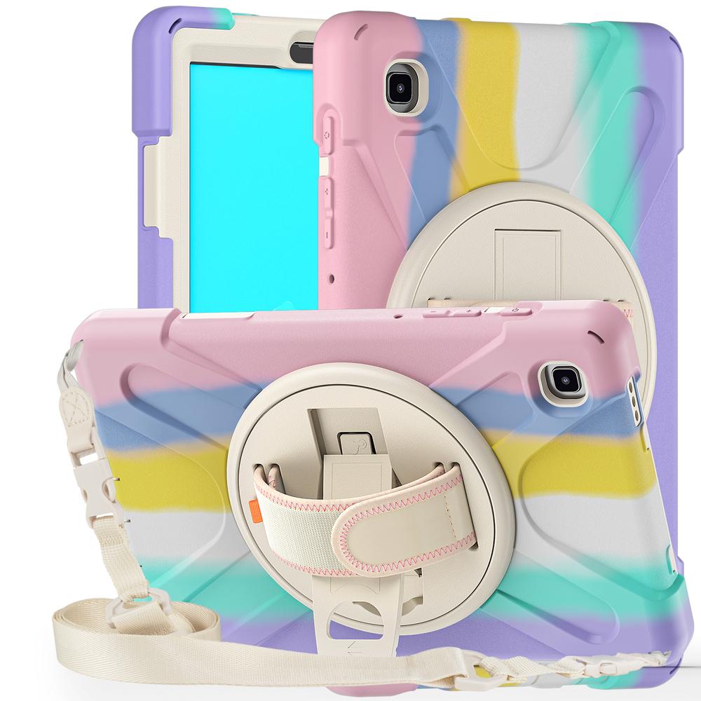 Tablet Cases for 8.7'' Samsung Galaxy Tab A7 Lite Case T225/T220/T227 Cover Rotate Hand Strap PC+Silicone Stand Shell