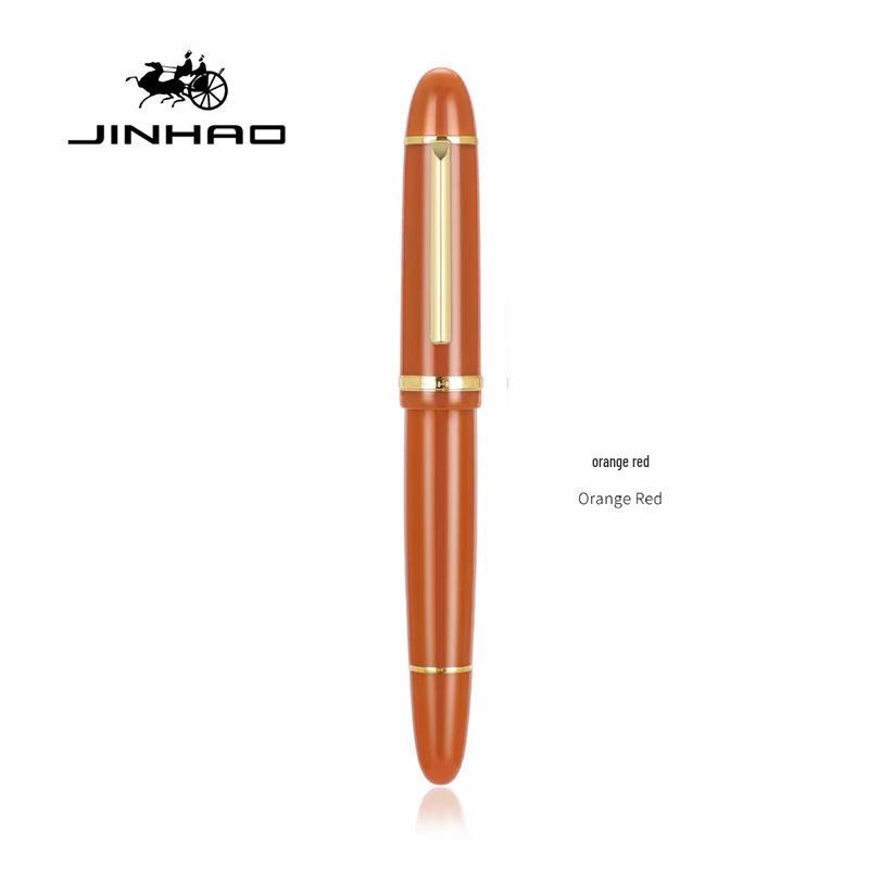 Jinhao X159 Gold Steel Fountain Pen with 40mm Iridium Nib, Straight Clip, and Giant Spiral Cap