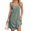 Summer Women's Halter Dress Solid Colour Round Neck Halter Loose Sleeveless Dresses