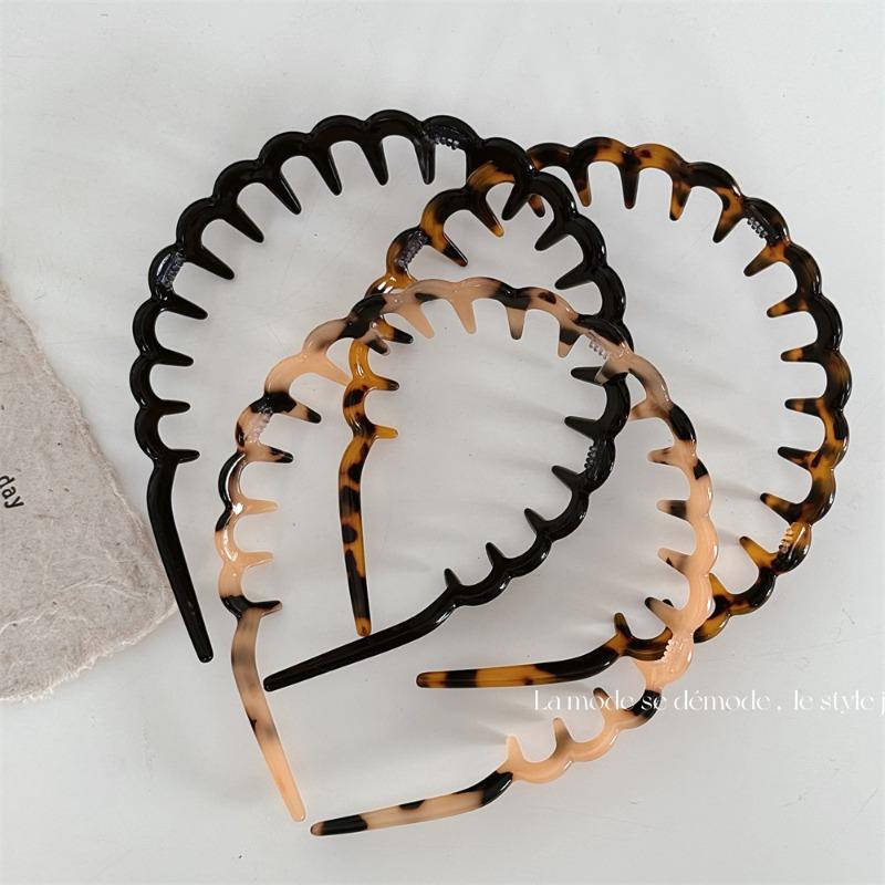 Acetic acid wave toothed headband wash face toothed hairpin non-slip broken hair pressure French headband Internet celebrity new